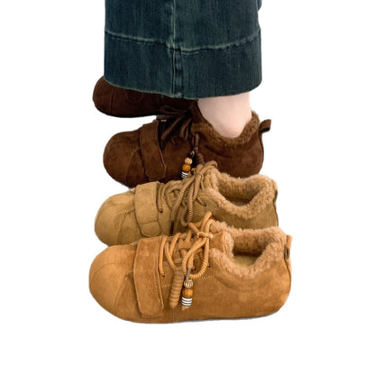 Damen Sneaker Fleece Bequem Flauschig Innenfutter