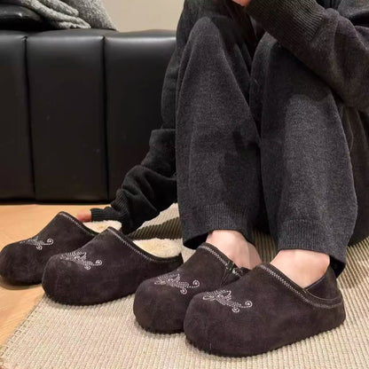 Weiche Damen Hausschuhe Wildleder Kuschelig Warm