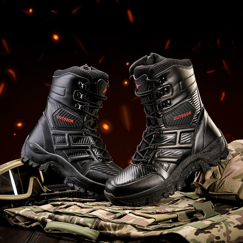 Herren Stiefel Tactical Militärstil mit Reißverschluss - BerlinGlamour