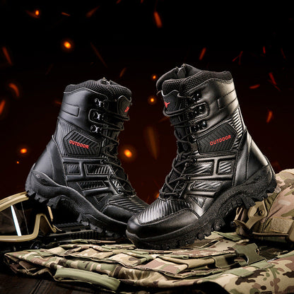 Herren Stiefel Tactical Militärstil mit Reißverschluss - BerlinGlamour