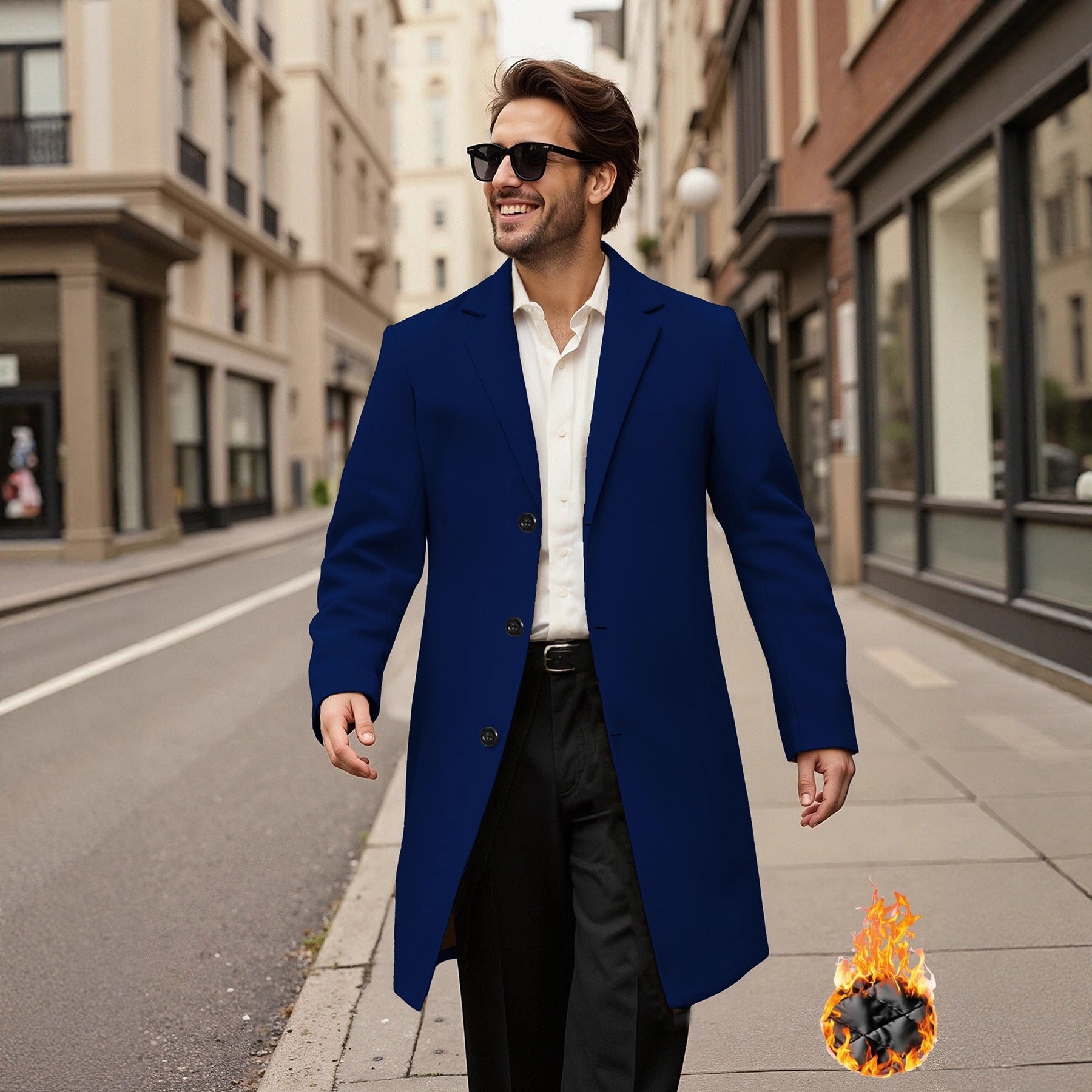 Herren Mantel Doppelreihig Elegant Leder - BerlinGlamour