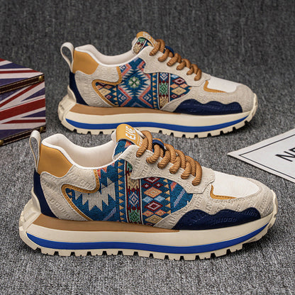 Damen Sneaker Sportlich Bunt Ethno Muster Flexibel