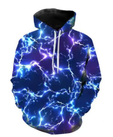 Herren Kapuzenpullover Blitz Design Sportlich Modern
