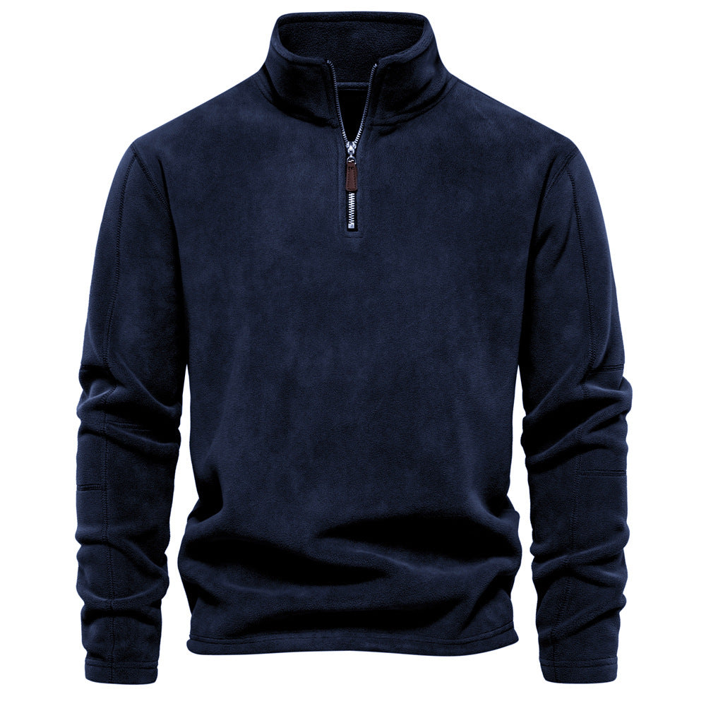 Herren Fleece Pullover Halbzipp Reißverschluss Warm