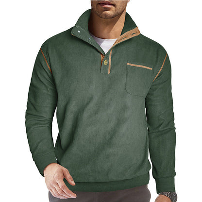 Herren Pulloverjacke Modern mit Kragen und Brusttasche