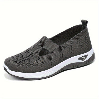 Damen Sneaker Bequem Luftig Strick Optik