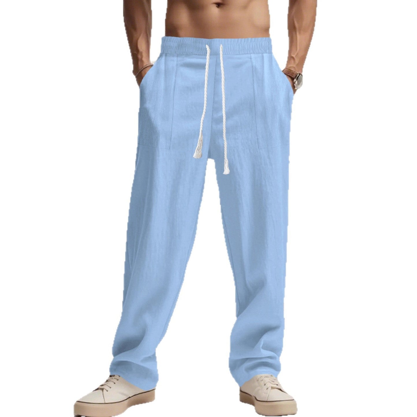 Herren Hose Bequem Elastisch Mit Seitentaschen