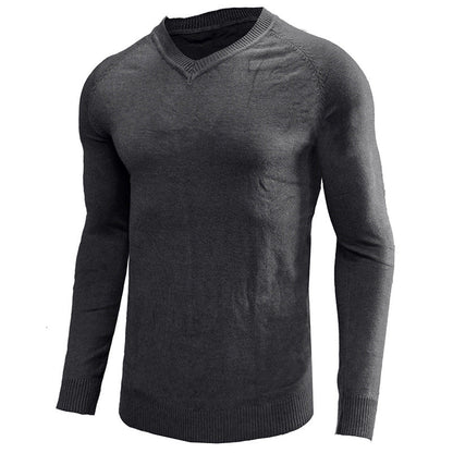 Herren Pullover V-Ausschnitt Weich Strick Eleganz