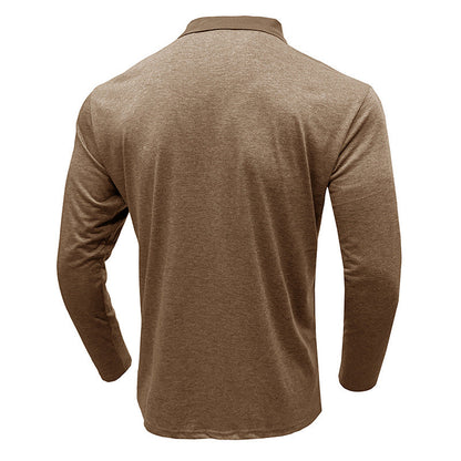 Herren Polo Langarm mit Streifenmuster Modern