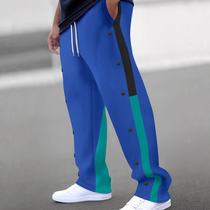 Herren Sportlhose Mit Druckknöpfen Side Pockets