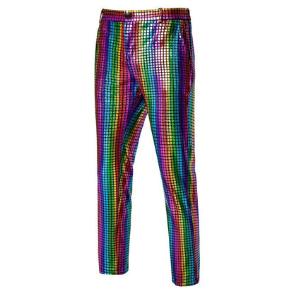 Herren Disco-Hose Netz-Optik Glitter