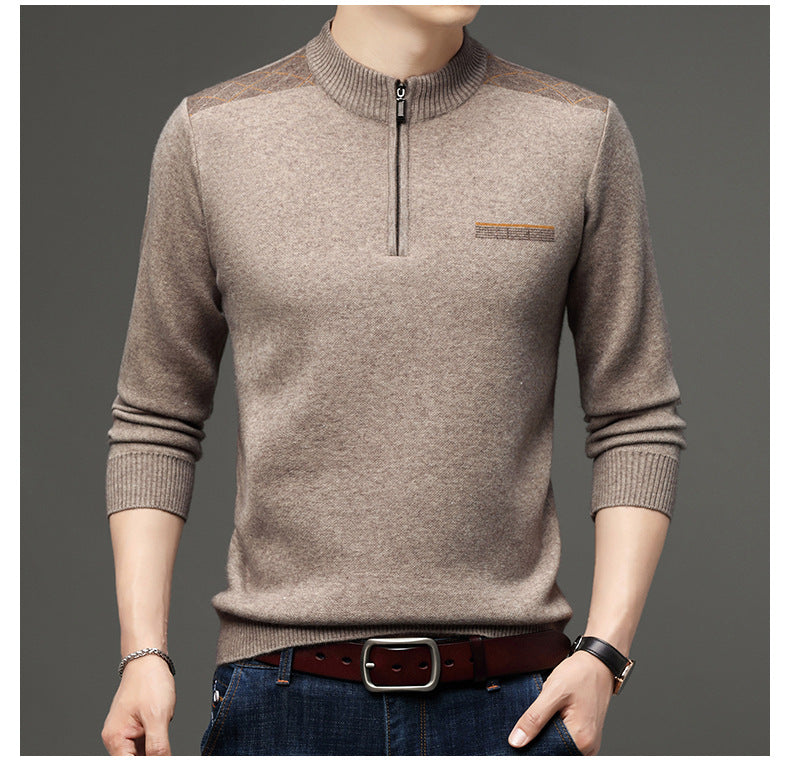 Eleganter Herren Pullover Halbzip Modern