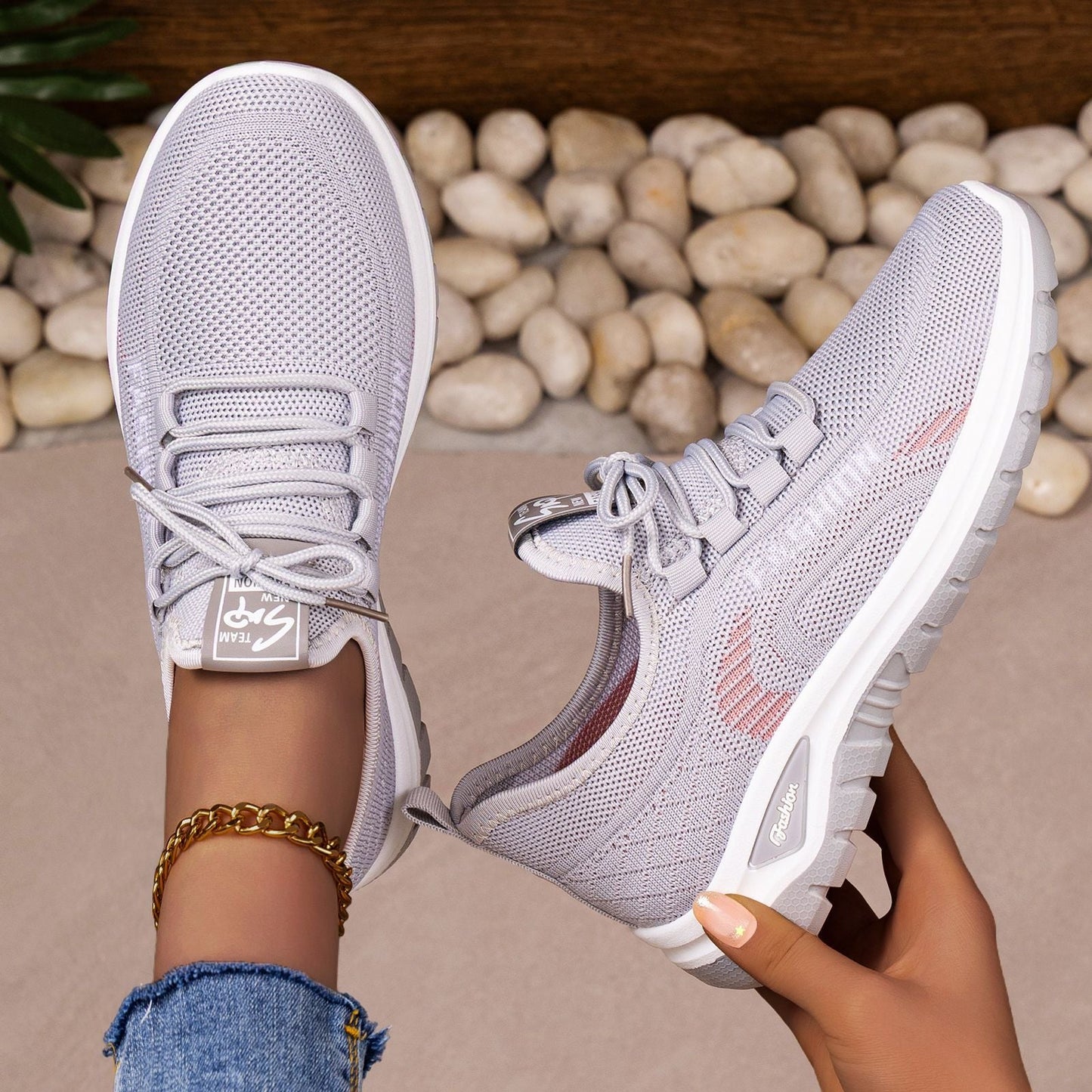 Damen Sport Sneaker Atmungsaktiv Bequem Laufschuhe