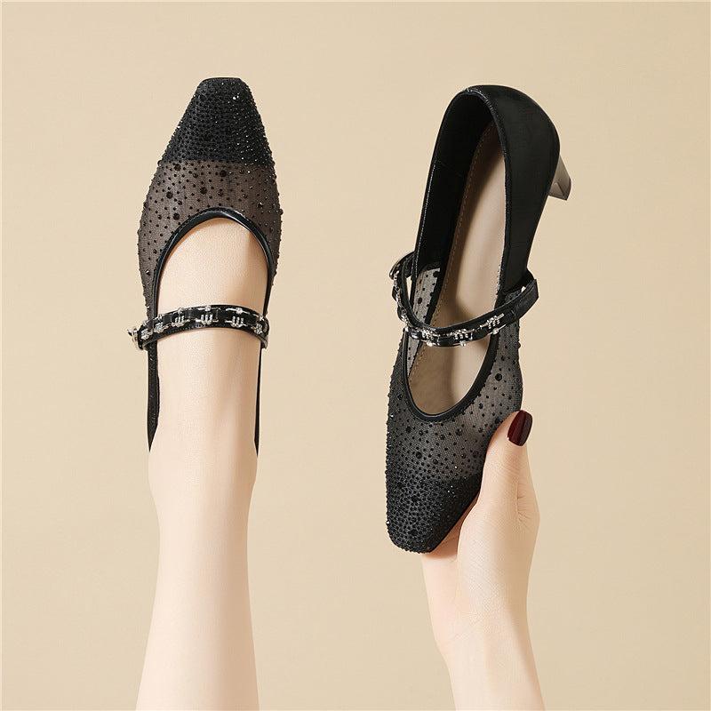 Glitzernde Slingback Pumps Damen Schuhe High Heel Elegant