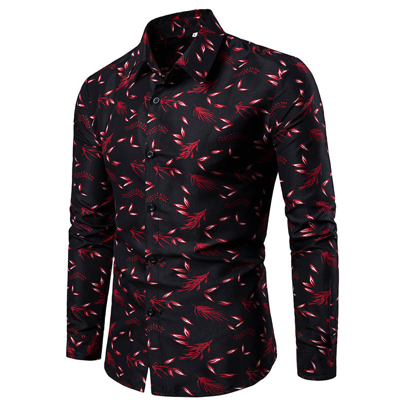 Herren Hemd Elegant Floralmuster Stilvolle Bluse