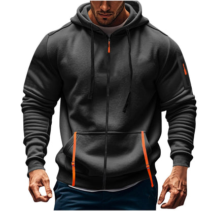 Herren Kapuzenpulli Sportlich mit Taschen Grau