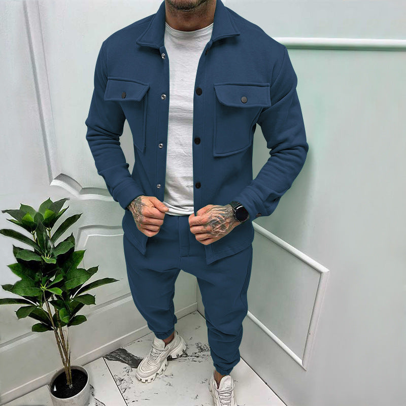 Herren Freizeit-Set Sportlich Casual Mit Taschen - BerlinGlamour