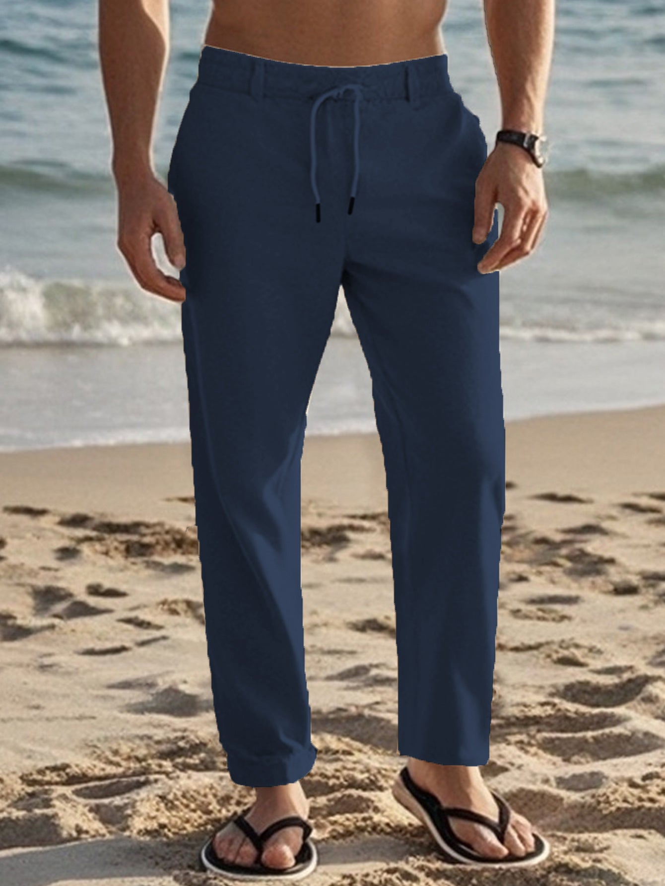 Herren Strandhose Lässig Elastisch Mit Seitentaschen
