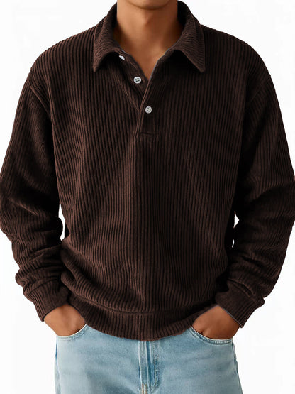 Herren Poloshirt Klassisch Rippstruktur Slim Fit