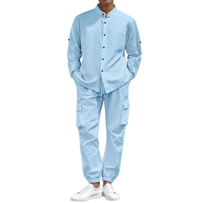 Herren Cargo-Hose Stehkragen Elastisch Bequem