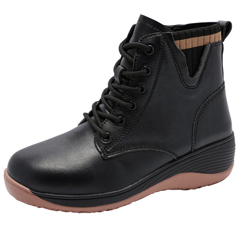 Damen Stiefel Hoch Schnürstiefel Bequem Stylisch