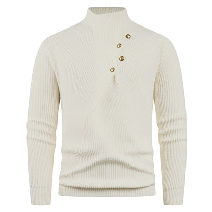 Herren Pullover Modern Stehkragen Dekorative Knöpfe