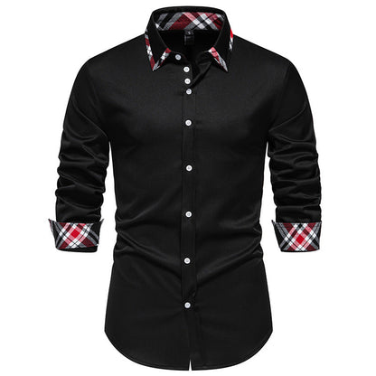 Herren Langarmhemd Elegantes Karo Hemd Modern
