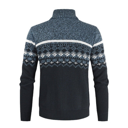 Herren Strickjacke Geometrisch Hochkragen Modern