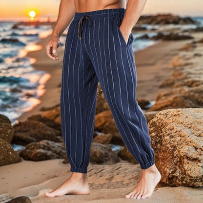 Herren Freizeithose Lässig Elastisch Streifenmuster