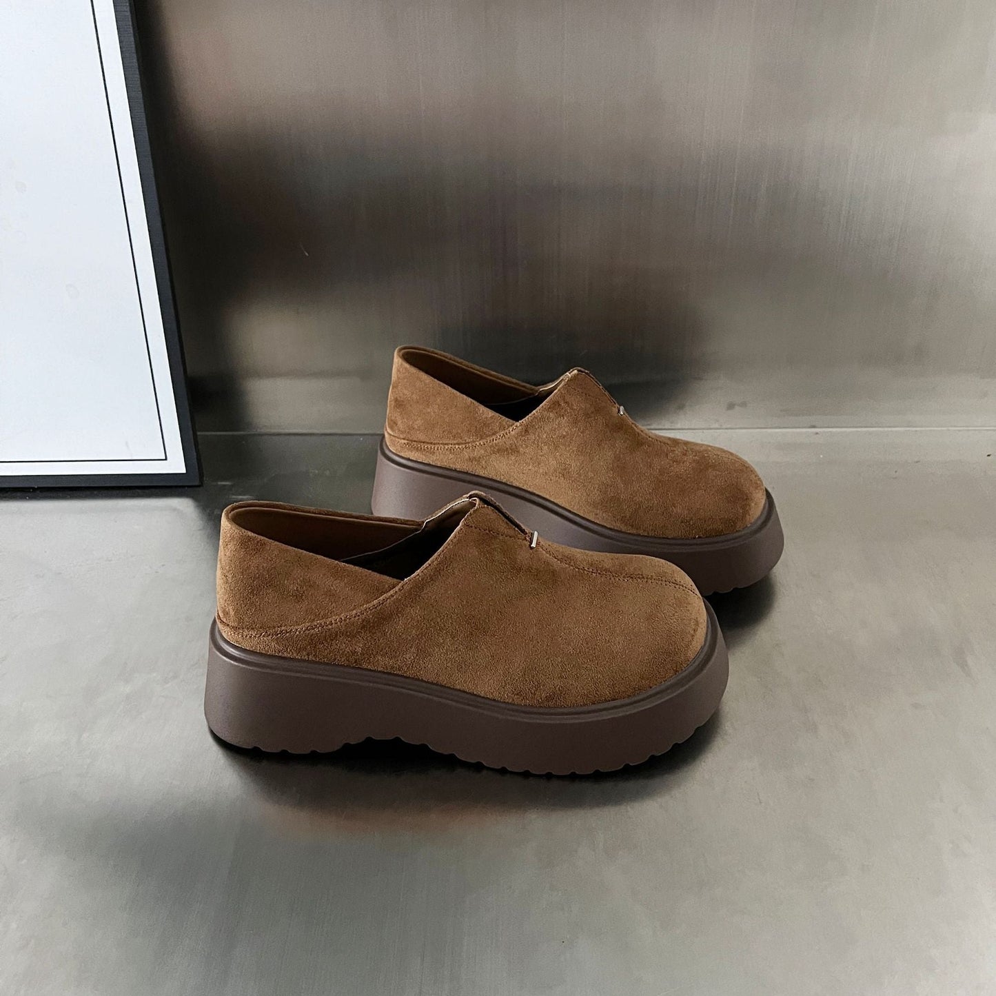 Damen Sneaker Bequem Plateau Wildleder Elegante Schuhe