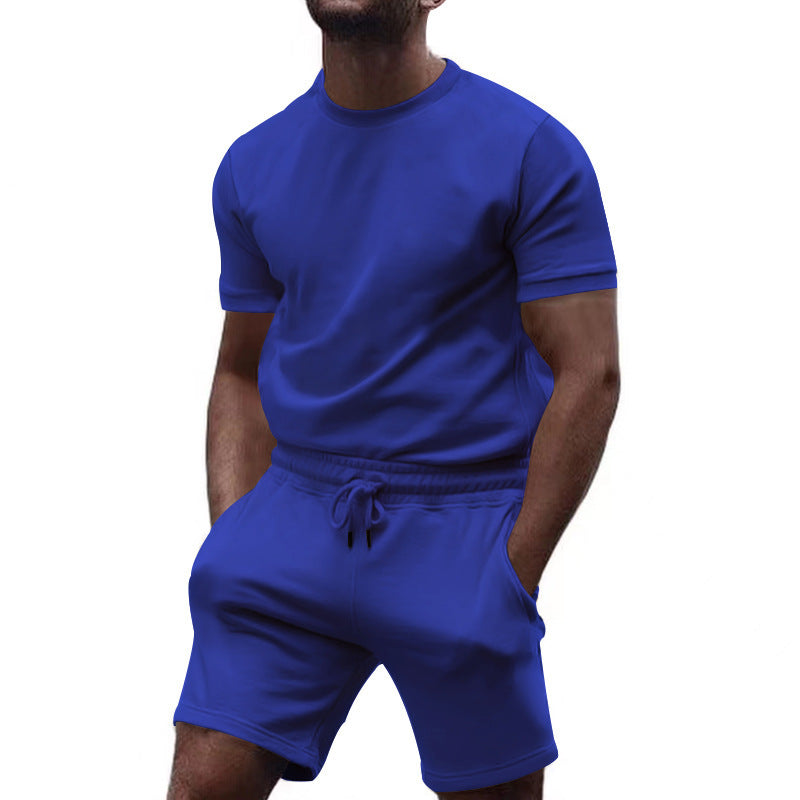 Herren Sportoutfit Rundhals Leicht Elastisch Laufshorts