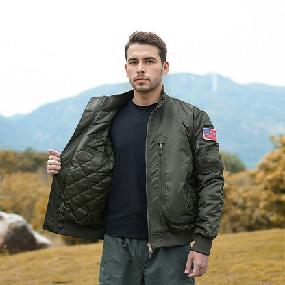 Herren Bomberjacke Isoliert Warm mit Taschen Modern