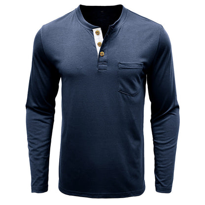 Herren Langarmshirt Mit Knöpfen Modern Sportlich