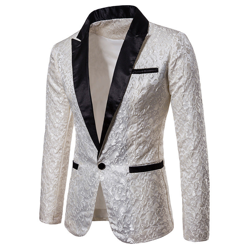 Herren Blazer mit Pailletten und Floralmuster Elegant