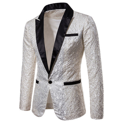 Herren Blazer mit Pailletten und Floralmuster Elegant