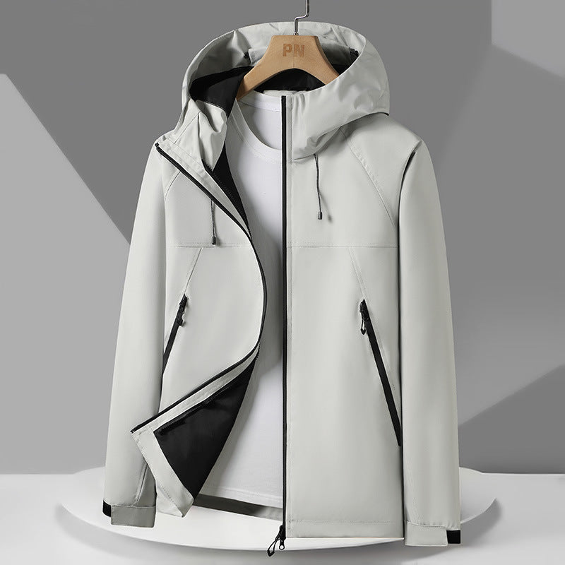 Herren Wetterjacke Atmungsaktiv mit Kapuze Wasserdicht