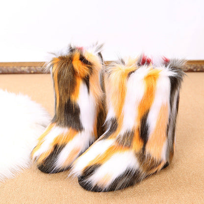 Damen Winterstiefel Warm mit Kunstfell-Futter Rutschfest