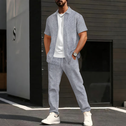 Herren Hemd Kurzarm Elegant mit passender Sport Hose