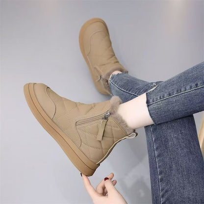Damen Winterstiefel Kuschelig Warm mit Fellkragen