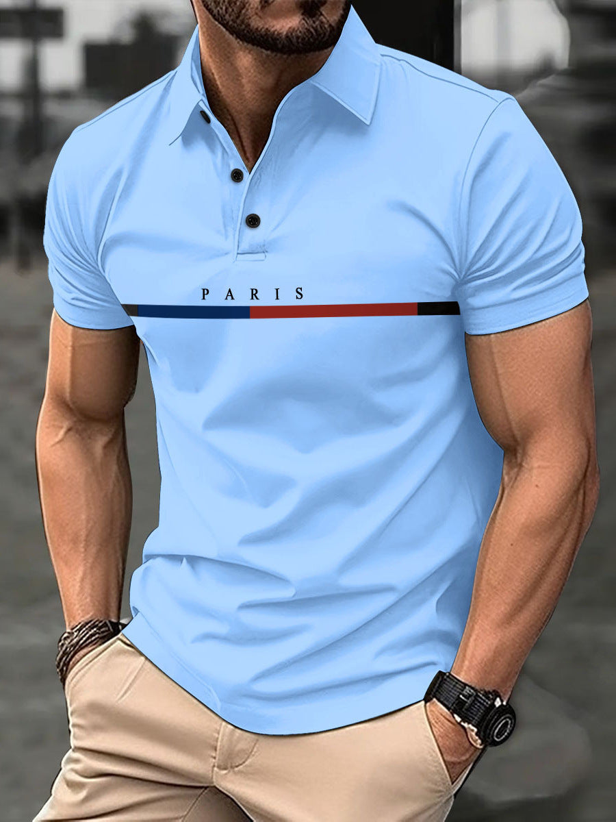 Herren Polohemd mit stylischem Druck Berlin Modern - BerlinGlamour