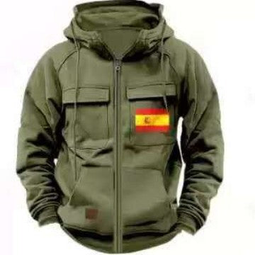 Herren Outdoorjacke Funktionstaschen Praktisch Reißverschluss