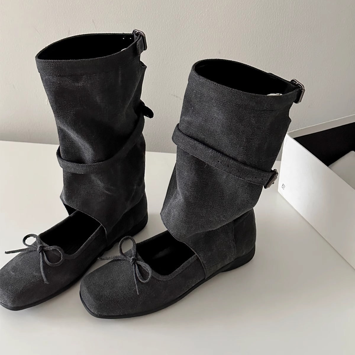 Damen Ballerinas Bequem Elegant Riemendesign