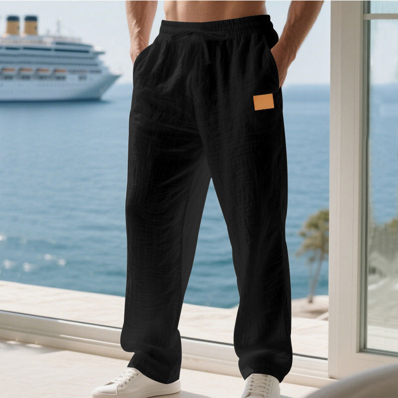 Herren Sommerhose Leicht Leinen Bequem Luftig