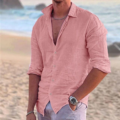 Leinenhemd Herren Sommer Leicht Modern
