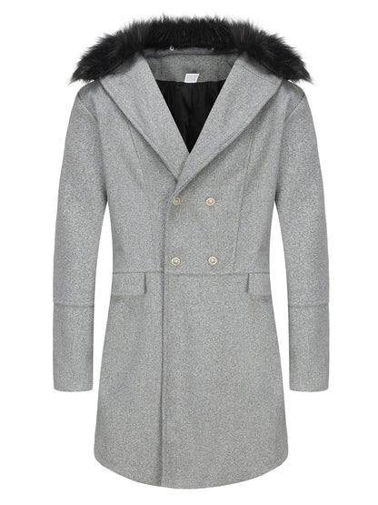 Herren Langmantel Mit Teddykragen Elegante Oberbekleidung