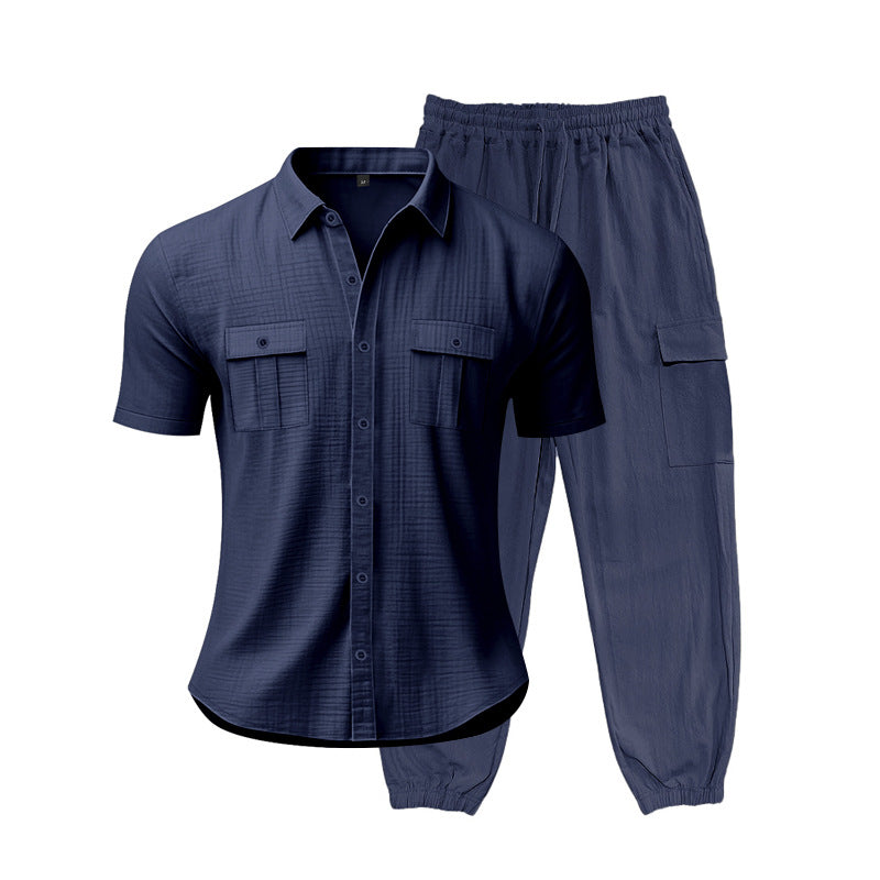 Herren Freizeitanzug Lässig Mit Taschen Bequem - BerlinGlamour