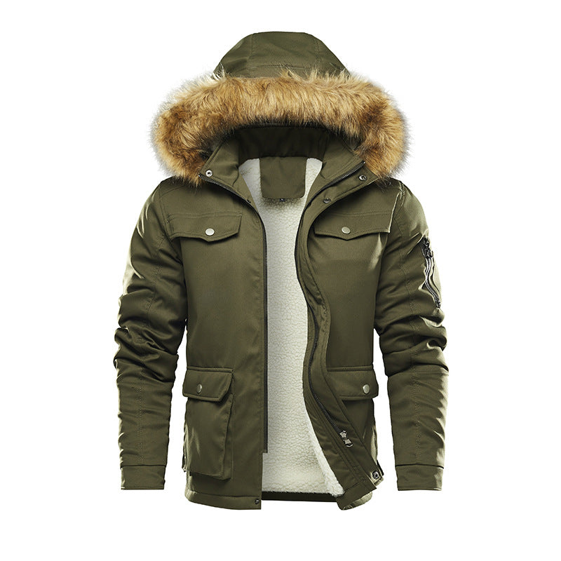 Herren Winterjacke Isoliert mit Abnehmbarer Kapuze Warm - BerlinGlamour