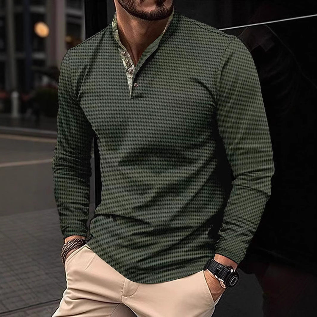 Herren Hemd Langarm Stehkragen Modern Berlin Style