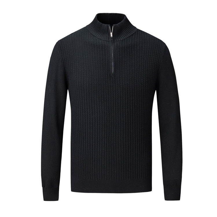 Herren Strickpullover Stehkragen Modern Rippmuster