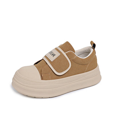 Damen Sneaker Slip-On bequem Klettverschluss Weich